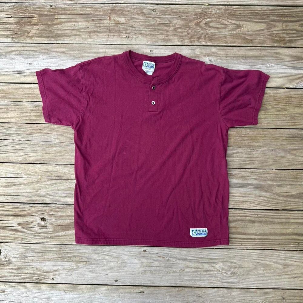 Discus-athletic Men's Burgundy and Red T-shirt